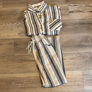 Linen Striped Matching Set